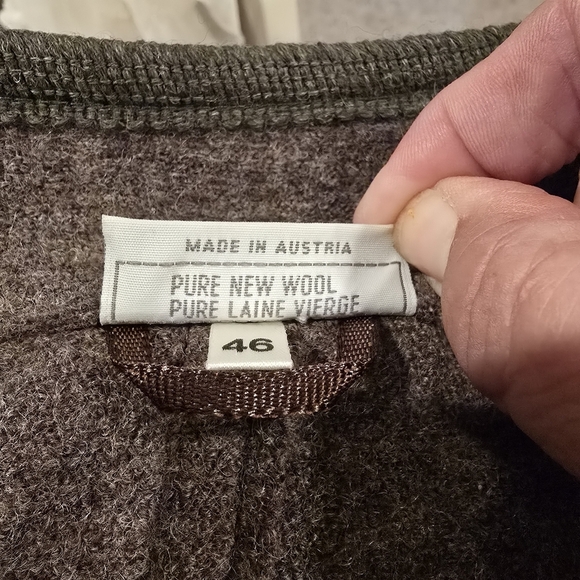 Vintage BOOS Pure New Wool Jacket With Edelweiss Embroidery Brown Size 46. - Picture 13 of 16